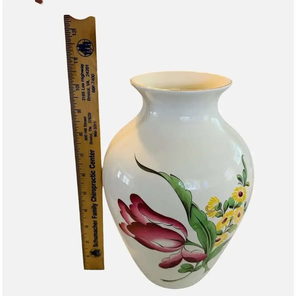 Vintage Spode Earthenware Vase Marlborough Sprays Floral Motif England Retired